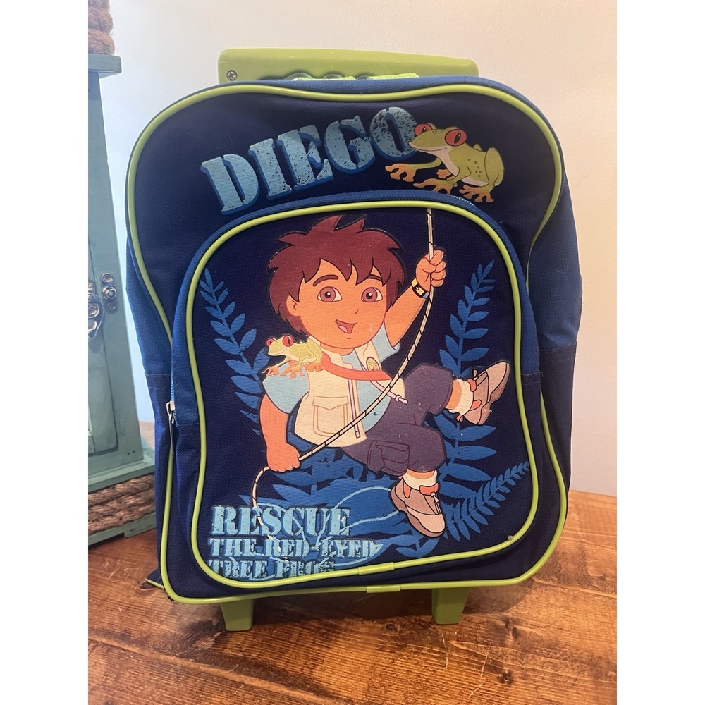 Nick Jr GO DIEGO GO! Rare Rolling BACKPACK Diego Animal Rescue Vamos!